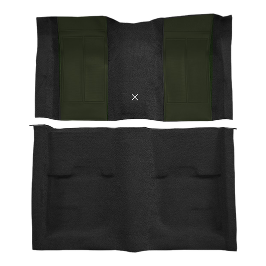 1970 Ford Mustang Mach 1 w/ 2 Green Ins w/ Shift Cut FB Nylon Molded Replacement Carpet Kit - 2-Piece - product image