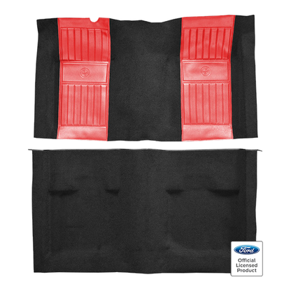 1971-1973 Ford Mustang Mach 1 w/ 2 Red Pony Ins w/o Shift Cut Nylon Replacement Carpet Kit - 2-Piece - product image