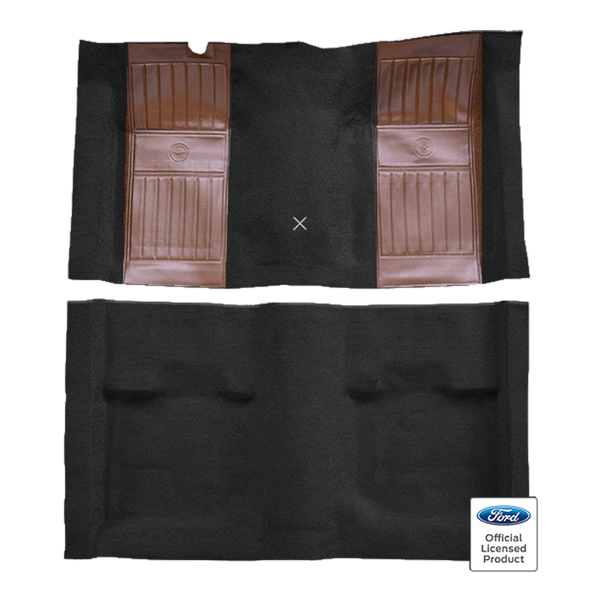 1971-1973 Ford Mustang Mach 1 w/ 2 Ginger Pony Ins w/ Shift Cut Nylon Replacement Carpet Kit - 2-Piece - product image