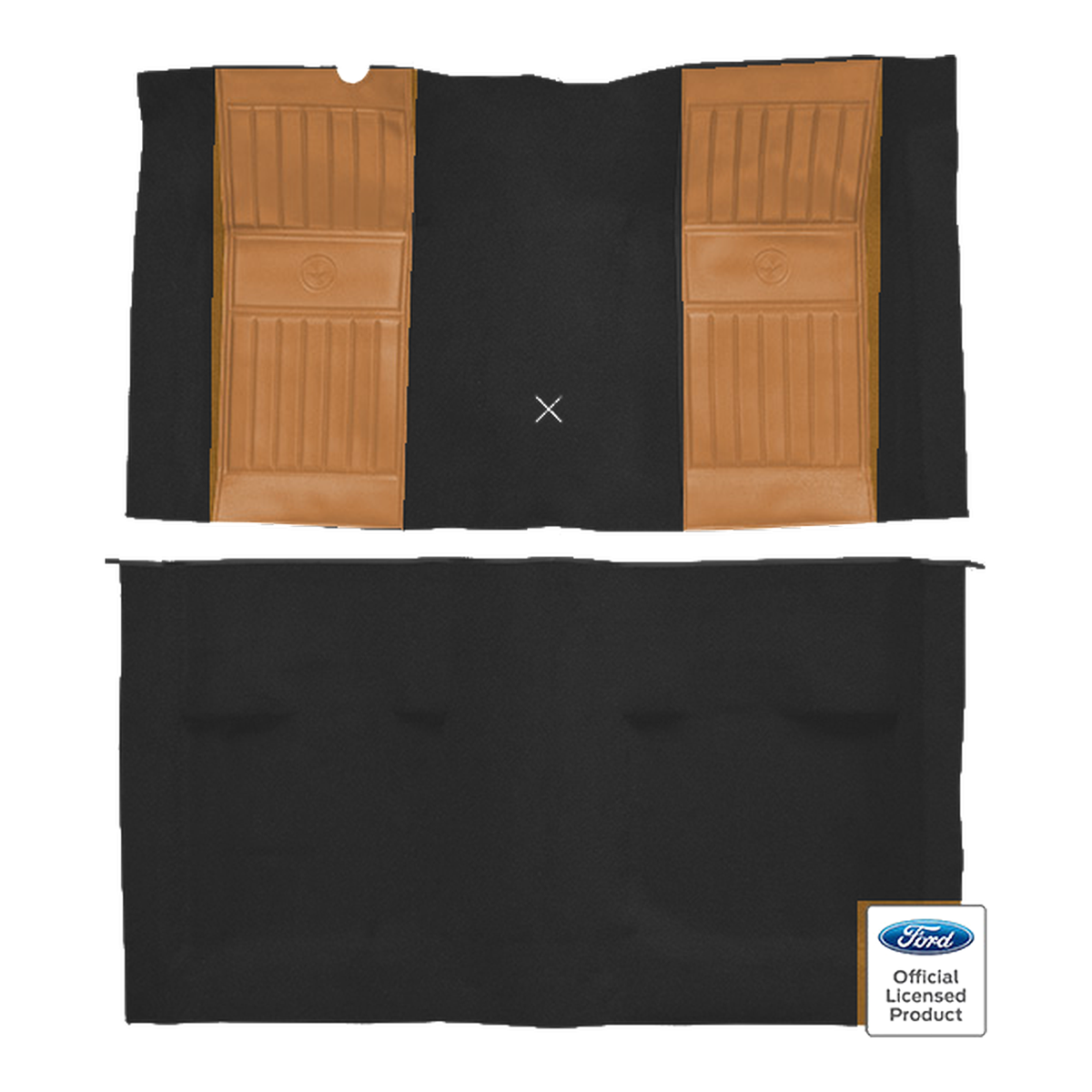 1971-1973 Ford Mustang Mach 1 w/ 2 Med Saddle Pony Ins w/ Shift Nylon Replacement Carpet Kit - 2-Piece - product image