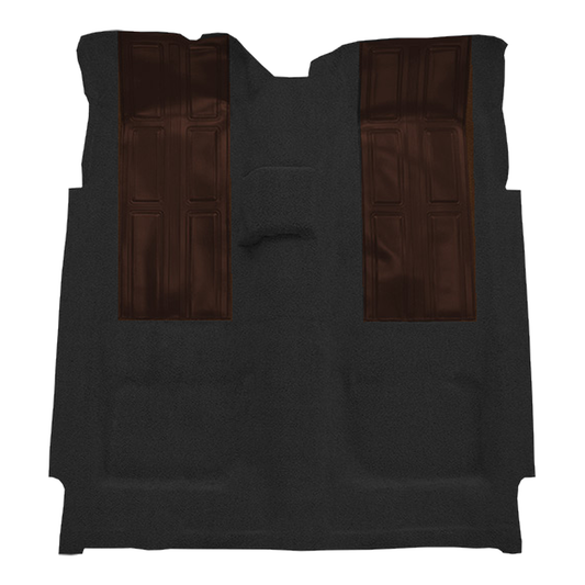 1972-1973 Ford Torino GT w/ 2 Dark Brown Inserts 2DR 4spd Loop Molded Replacement Carpet Kit - 1-Piece - product image
