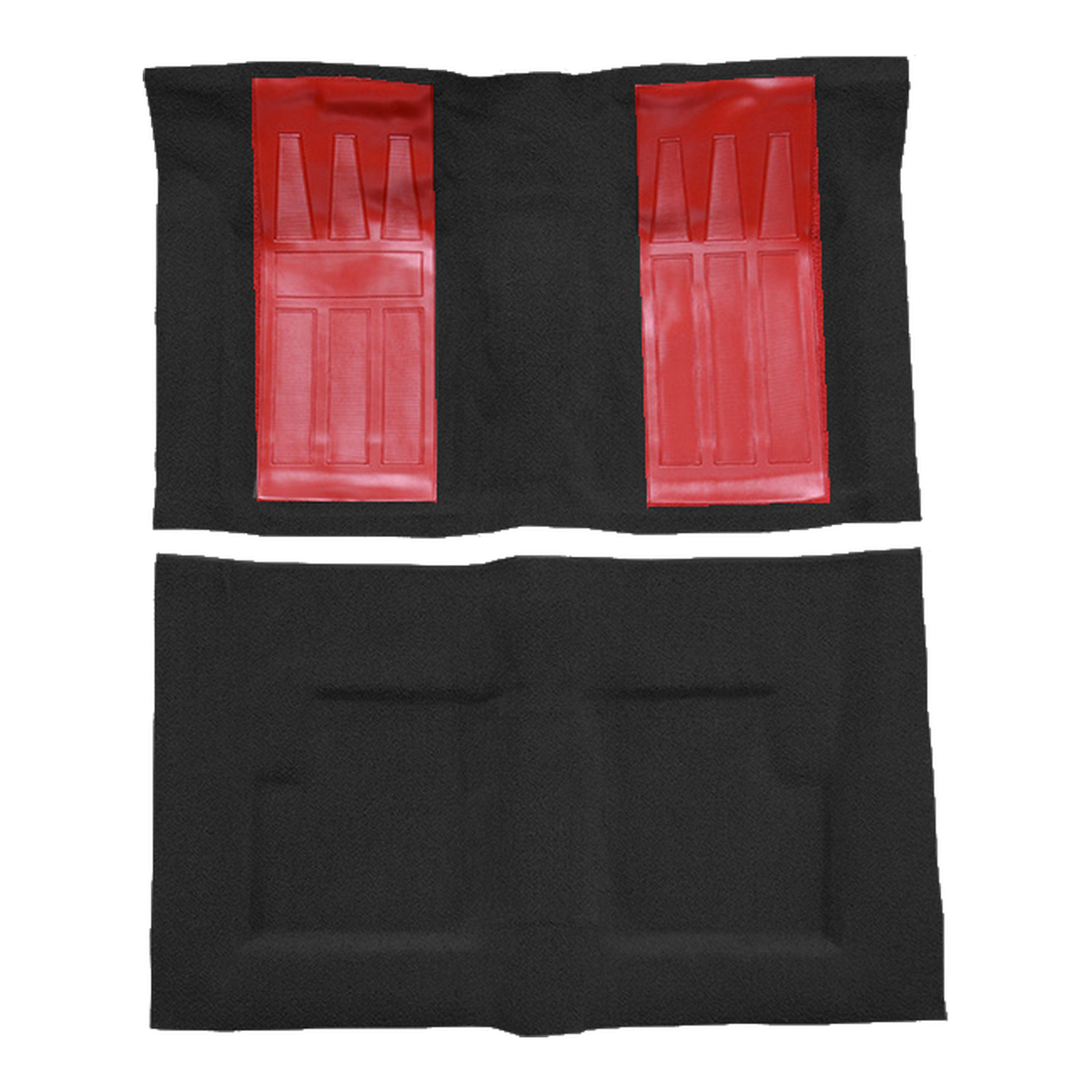 1969-1971 Ford Torino GT 2DR Conv Auto w/ 2 Red Inserts Loop Molded Replacement Carpet Kit - 2-Piece - product image