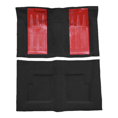 1969-1971 Ford Torino GT 2DR Conv Auto w/ 2 Red Inserts Loop Molded Replacement Carpet Kit - 2-Piece - product image