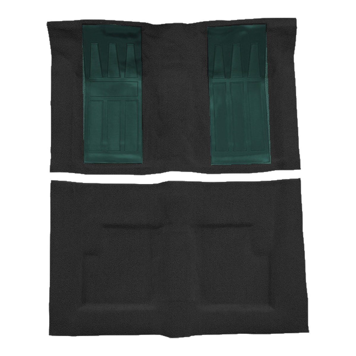 1969-1971 Ford Torino GT 2DR Conv Auto w/ 2 Aqua Inserts Loop Molded Replacement Carpet Kit - 2-Piece - product image