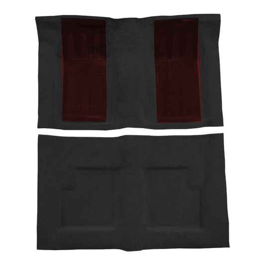 1969-1971 Ford Torino GT 2DR Conv Auto w/ 2 Maroon Ins Loop Molded Replacement Carpet Kit - 2-Piece - product image