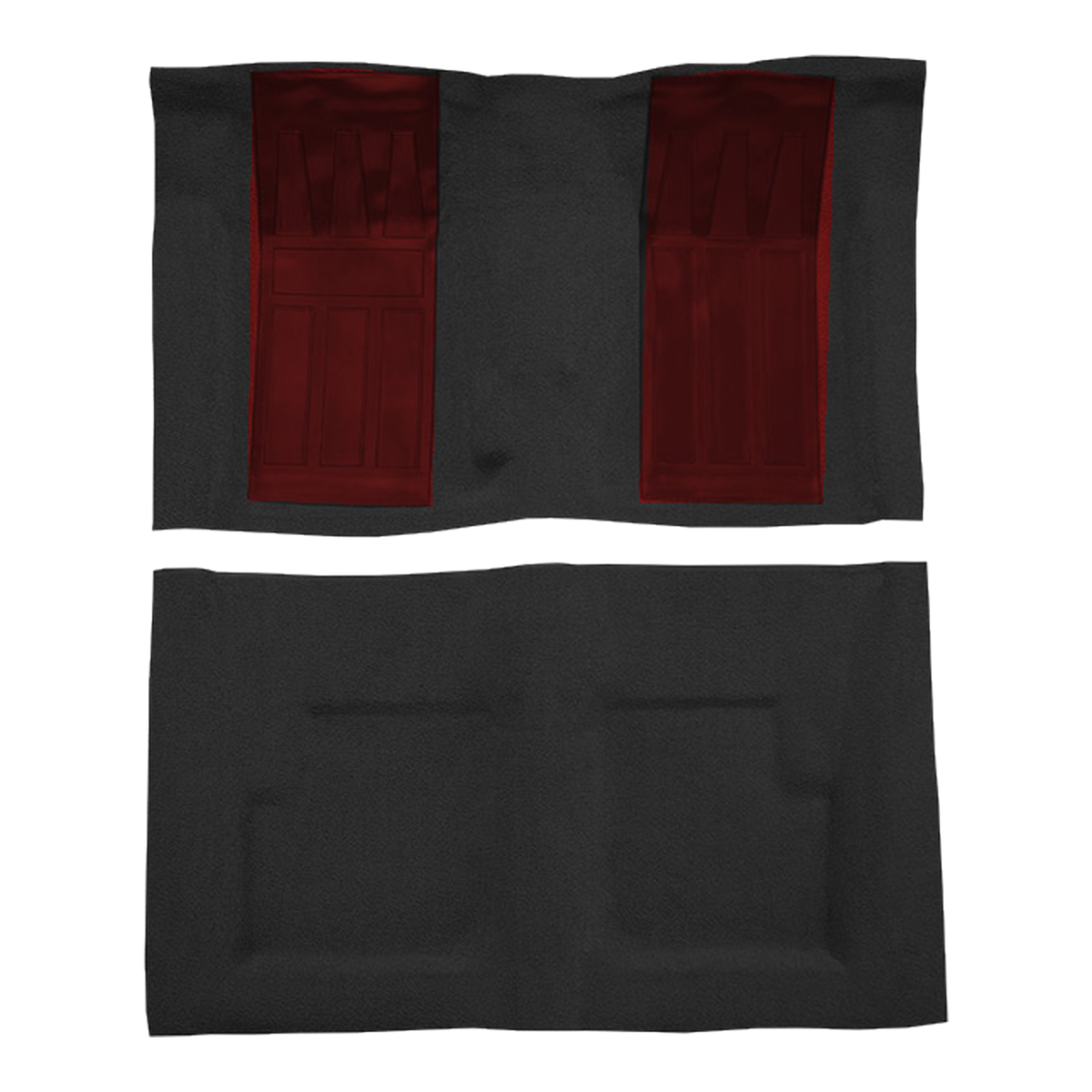 1969 Ford Torino GT 2DR Conv 4spd w/ 2 Maroon Inserts Loop Molded Replacement Carpet Kit - 2-Piece - product image