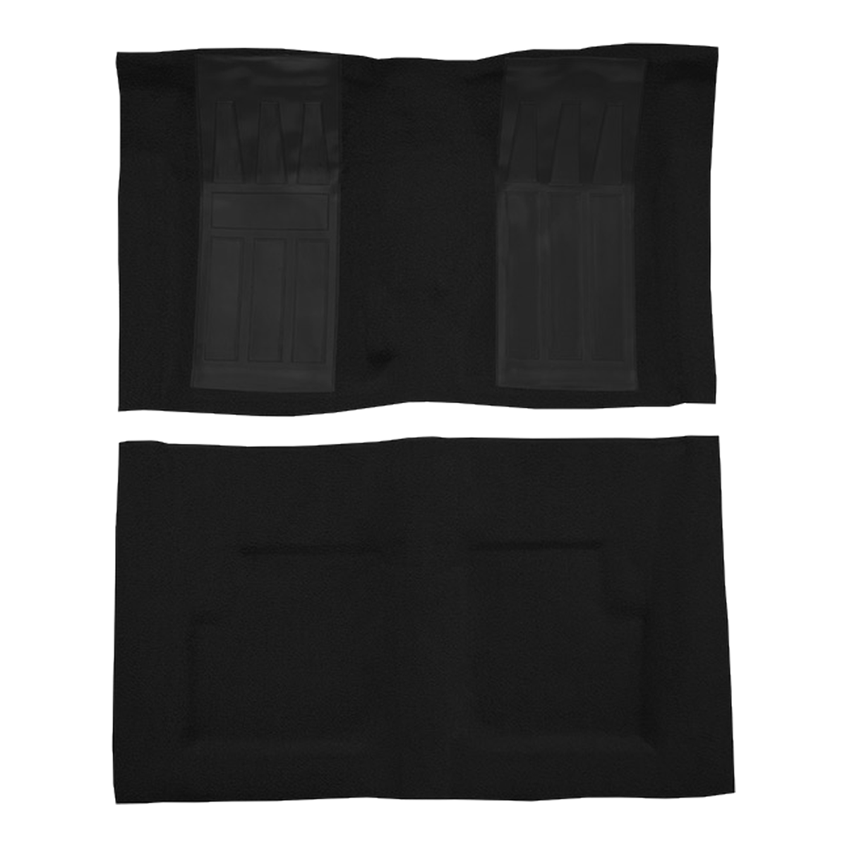 1970-1971 Ford Torino GT 2DR Conv 4spd w/ 2 Black Inserts Loop Molded Replacement Carpet Kit - 2-Piece - product image