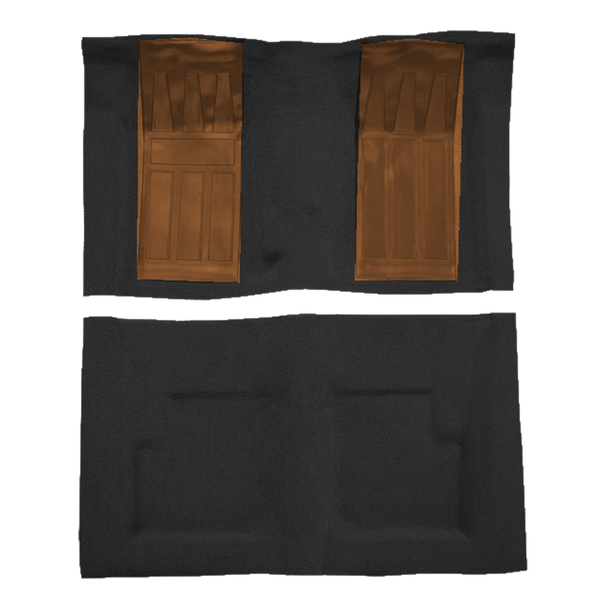 1971 Ford Torino GT 2DR Conv 4spd w/ 2 Dark Saddle Ins Loop Molded Replacement Carpet Kit - 2-Piece - product image
