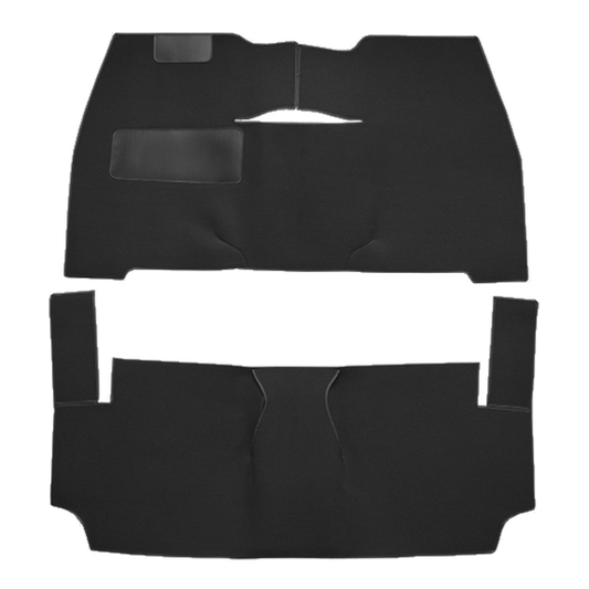Illustration of 1953-1954 Chevrolet Bel Air ACC Loop cut-and-sewn carpet in 01 Black, digitally r...