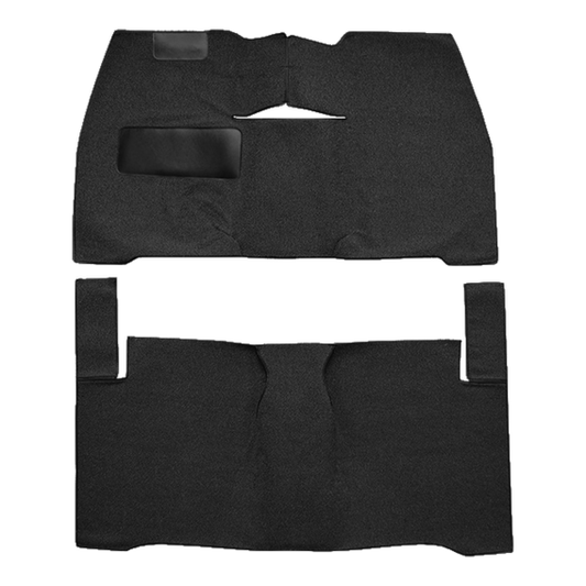 Illustration of 1953-1954 Chevrolet Bel Air ACC Loop cut-and-sewn carpet in 01 Black, digitally r...