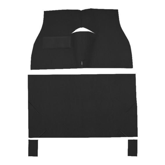 Illustration of 1958-1960 American Motors American ACC Loop cut-and-sewn carpet in 01 Black, digi...