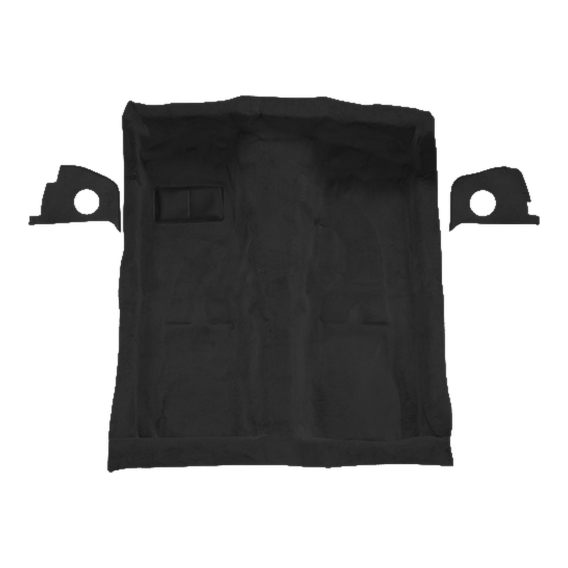 Illustration of 1991 BMW 318i ACC Cutpile molded carpet in 801 Black, digitally recolored from th...
