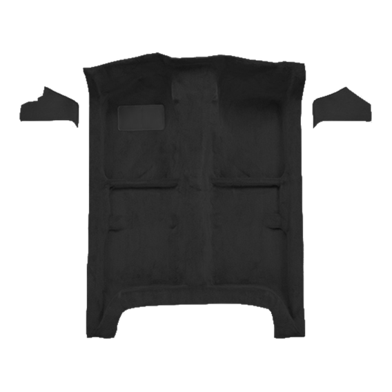 Illustration of 1983-1984 BMW 533i ACC Cutpile molded carpet in 801 Black, digitally recolored fr...