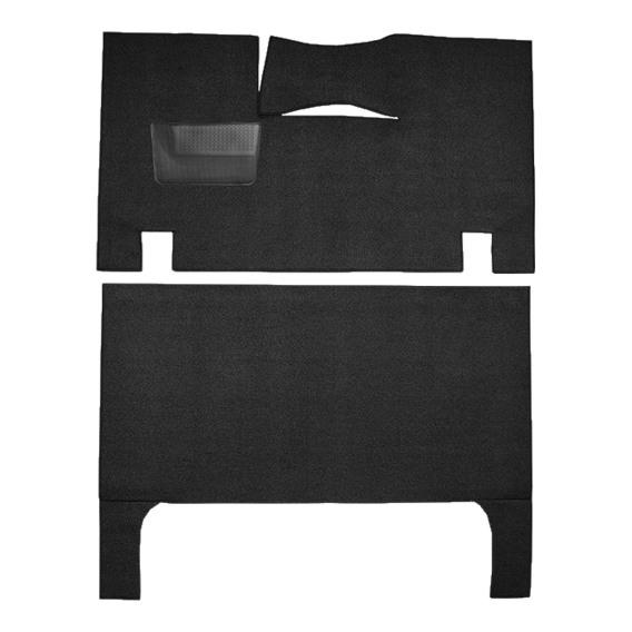 Illustration of 1957-1958 DeSoto Firedome ACC Loop cut-and-sewn carpet in 01 Black, digitally rec...