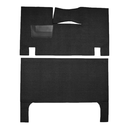 Illustration of 1957-1958 DeSoto Firedome ACC Loop cut-and-sewn carpet in 01 Black, digitally rec...