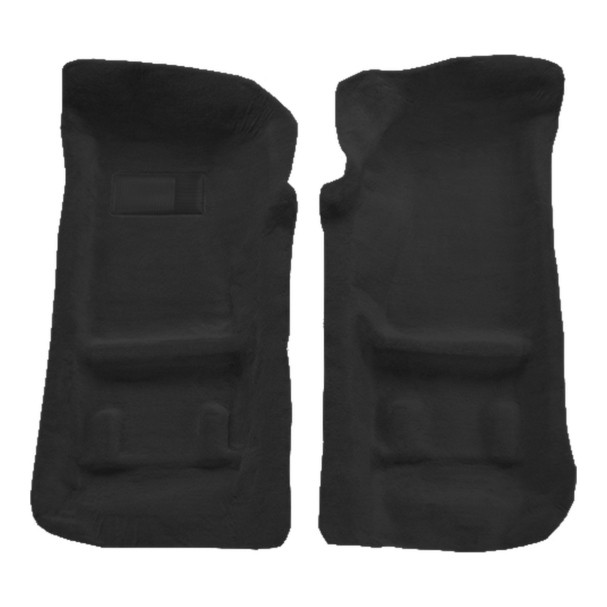Illustration of 1970-1973 Nissan 240Z ACC Loop passenger area carpet in 01 Black, digitally recolored from the ACC supplier photo