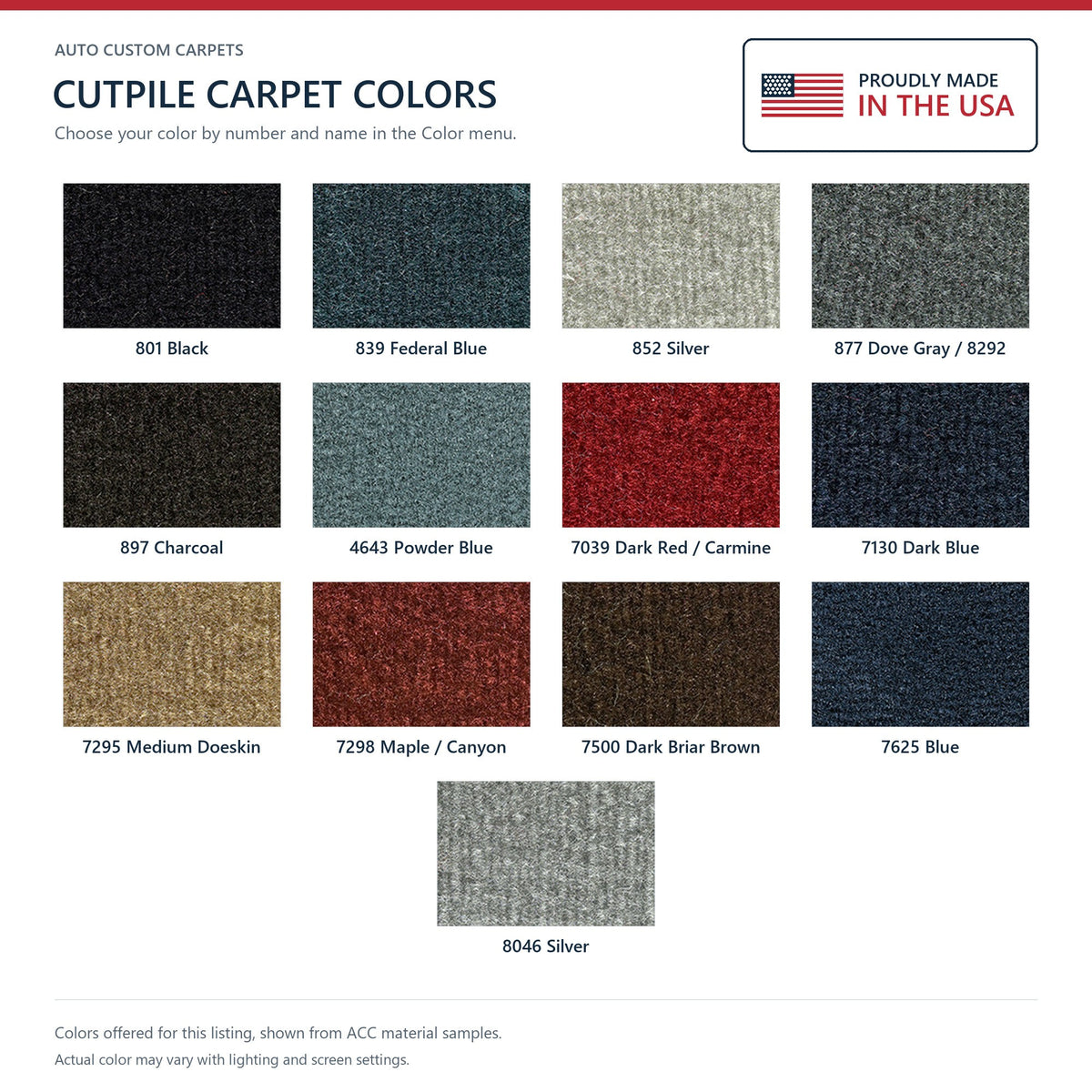 1978-1987 Chevrolet Chevette 4DR Cutpile Molded Replacement Carpet Kit - 1-Piece - product details image 9