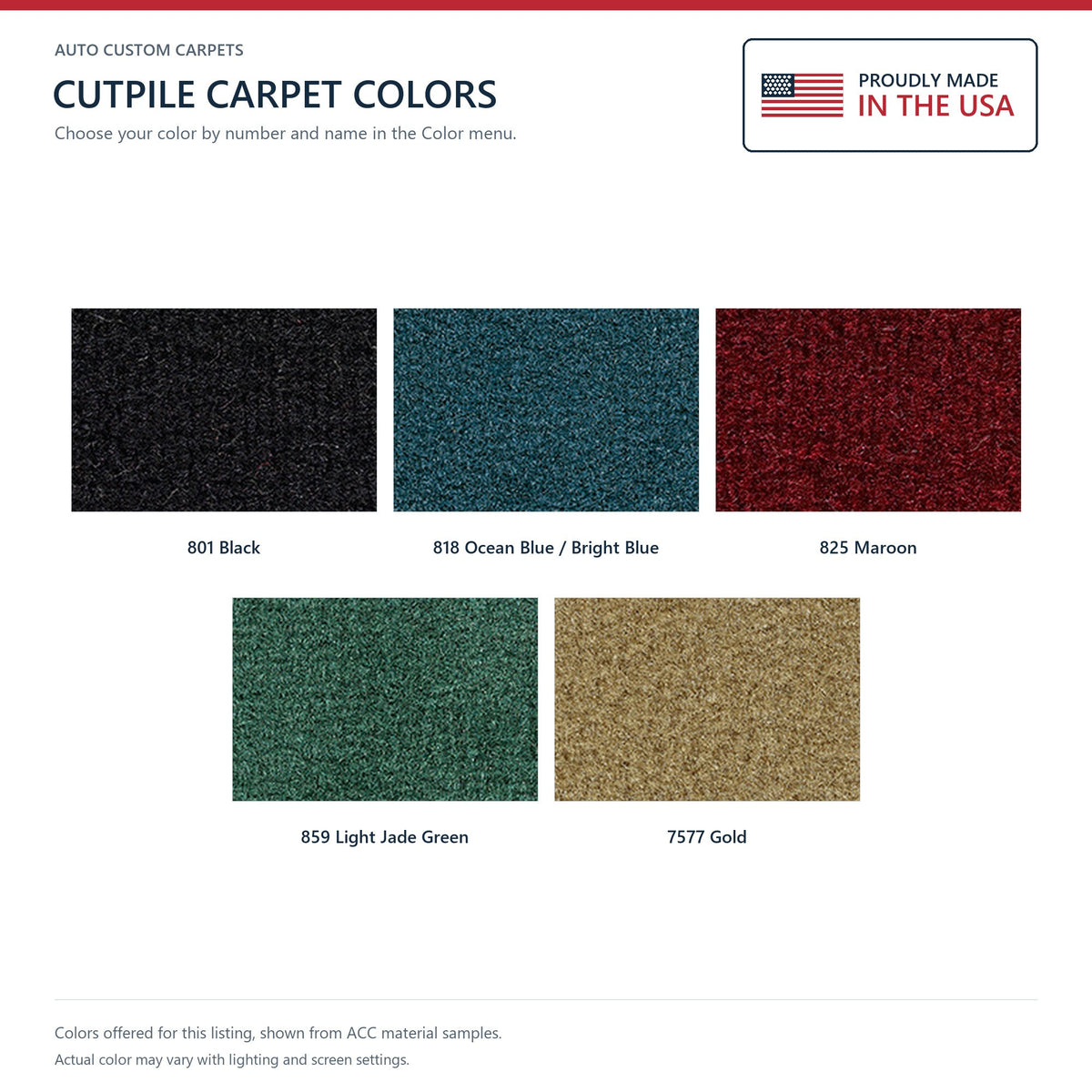 1975 Plymouth Road Runner Auto Cutpile Molded Replacement Carpet Kit - 2-Piece - product details image 9