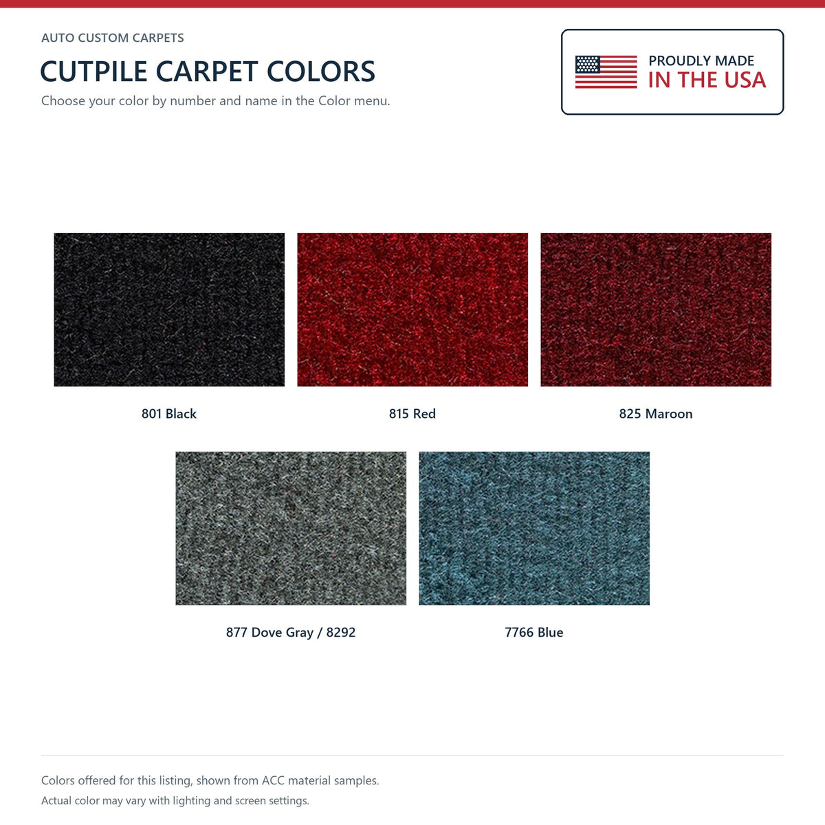 1983-1991 Mitsubishi Montero 2DR Complete Cutpile Molded Replacement Carpet Kit - 4-Piece - product details image 9