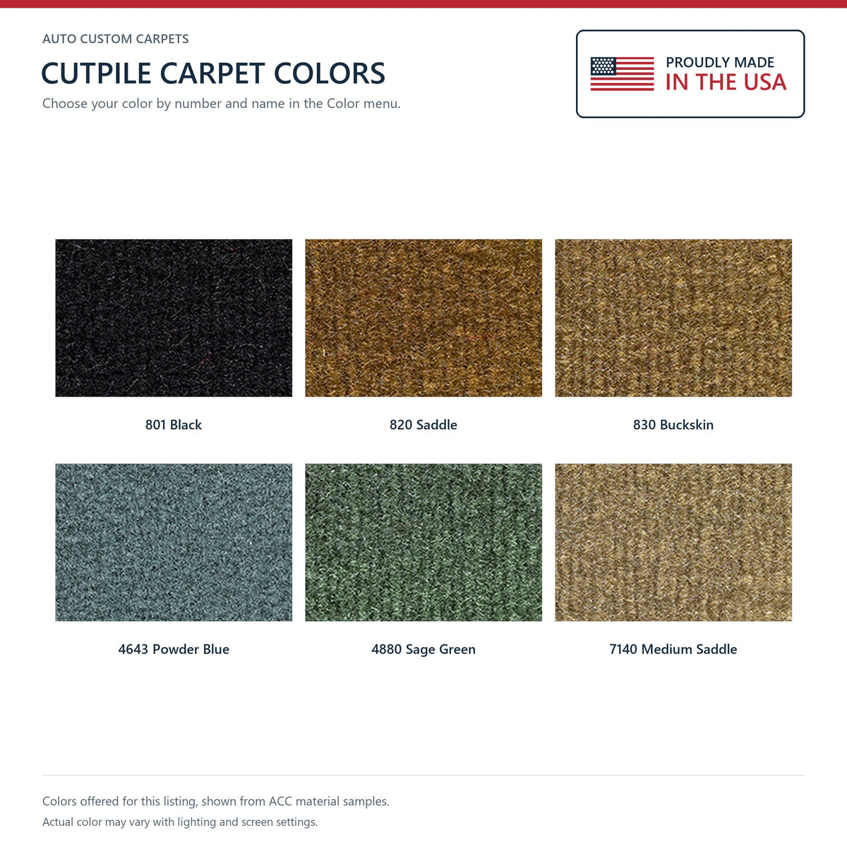 1977 Buick Regal 4DR Cutpile Molded Replacement Carpet Kit - 1-Piece - product details image 9