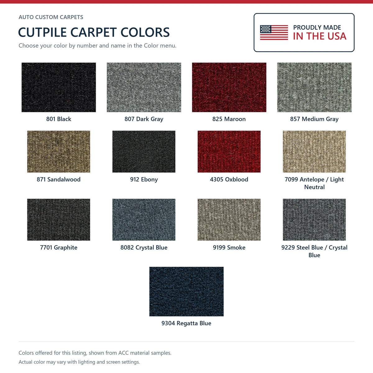 1987-1993 Ford Mustang Hatchback Cargo Area Cutpile Replacement Carpet Kit - 3-Piece - product details image 7