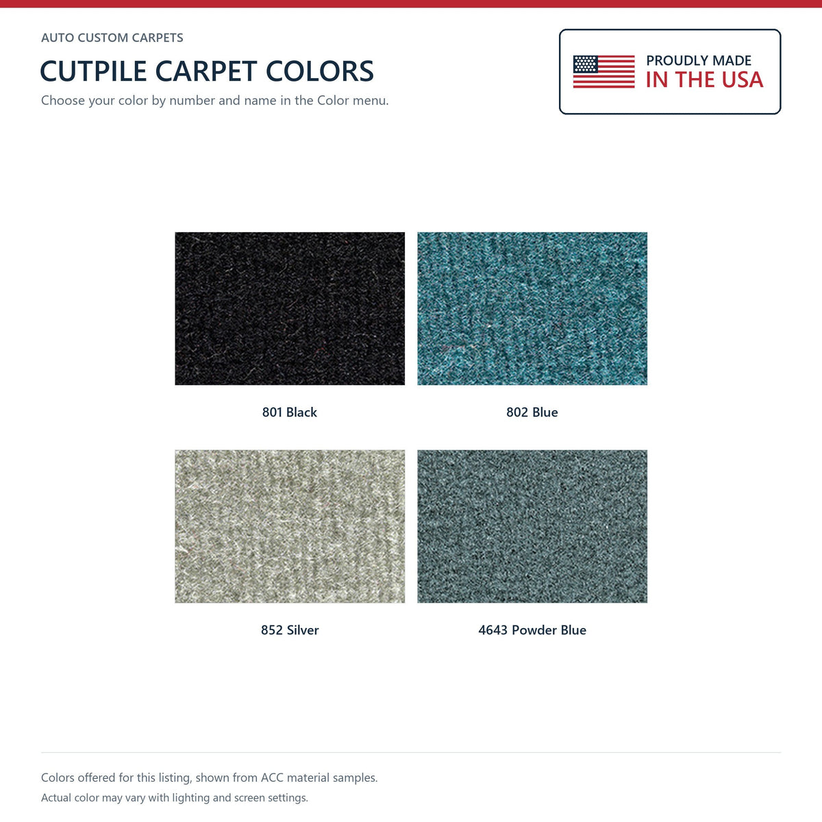 1977 GMC Sprint Cutpile Molded Replacement Carpet Kit - 1-Piece - product details image 9