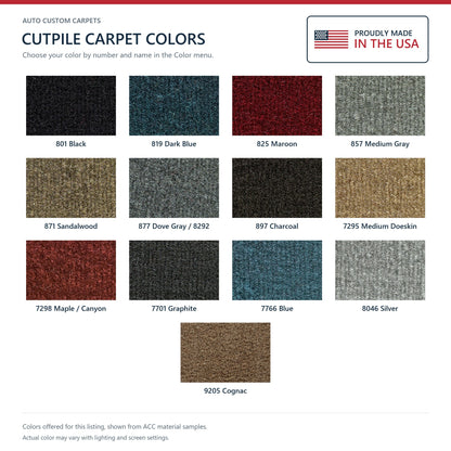 1987-1988 GMC V2500 Suburban Cargo Area Cutpile Molded Replacement Carpet Kit - 3-Piece - product details image 7