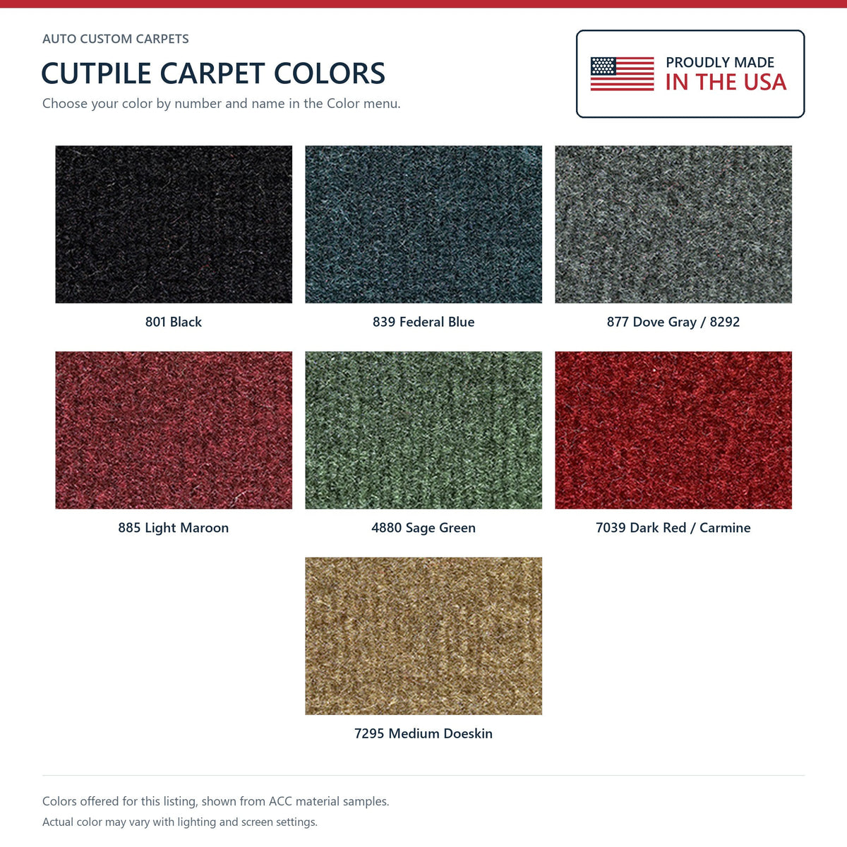 1986-1987 Buick Somerset 2DR Cutpile Molded Replacement Carpet Kit - 1-Piece - product details image 9