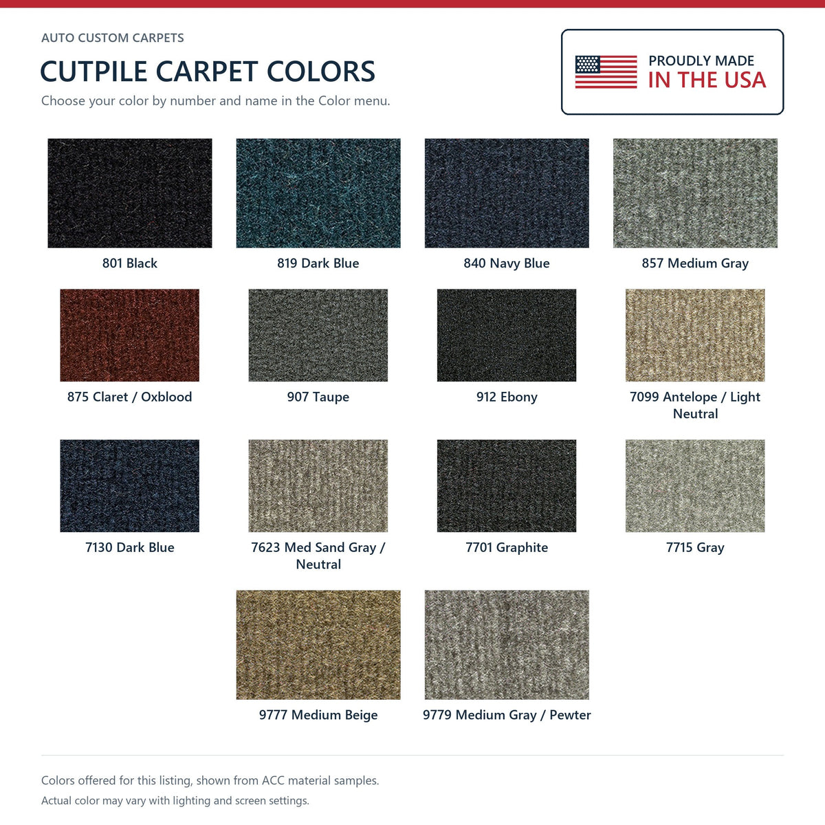 1995-2005 Chevrolet Blazer 4DR Complete Cutpile Molded Replacement Carpet Kit - 6-Piece - product details image 9
