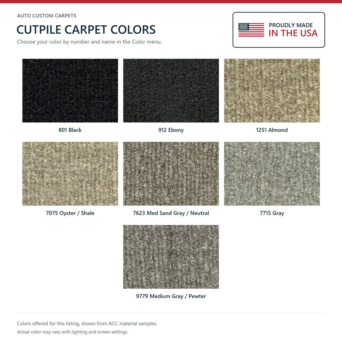 2006-2013 Chevrolet Impala 4DR Cutpile Molded Replacement Carpet Kit - 1-Piece - product details image 8