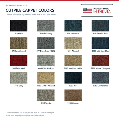 1981-1993 Dodge B150 Short Van Rear Fits 109 WB Cargo Area Cutpile Replacement Carpet Kit - 3-Piece - product details image 5