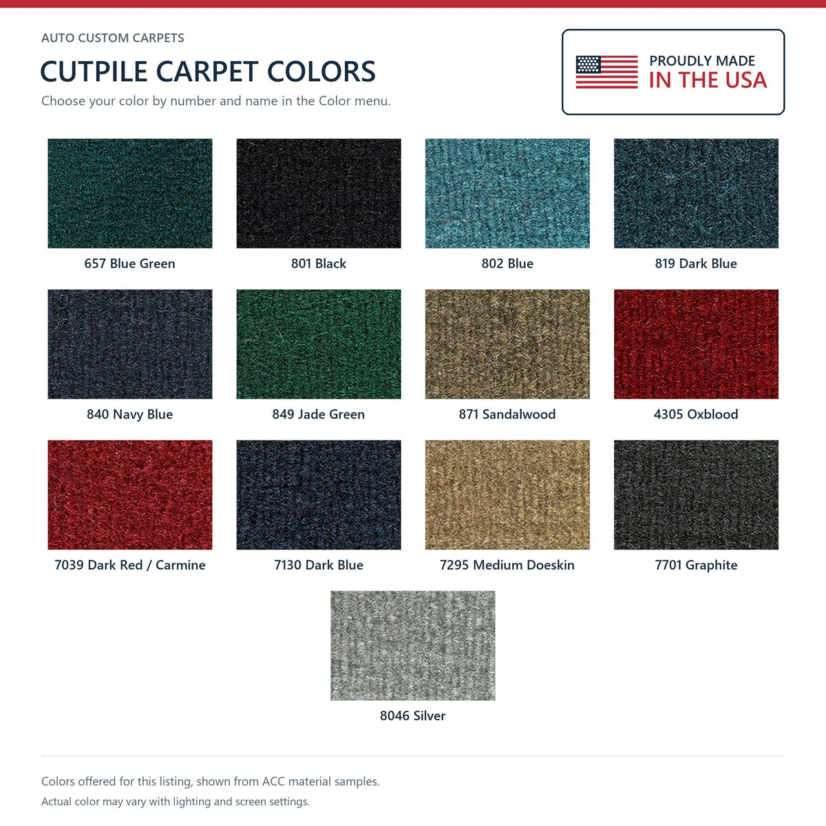 1978-1979 Dodge D100 Reg Cab 2WD Auto Cutpile Molded Replacement Carpet Kit - 1-Piece - product details image 9
