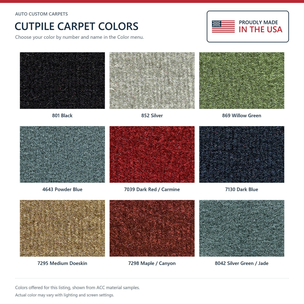 1978-1981 Chevrolet Monte Carlo 2DR Cutpile Molded Replacement Carpet Kit - 1-Piece - product details image 9
