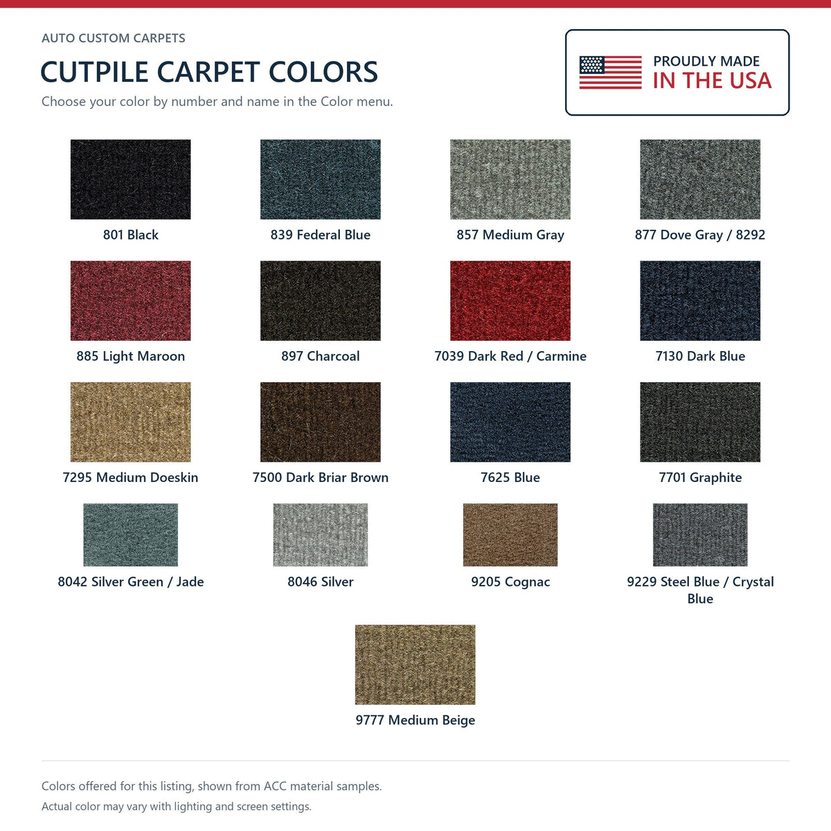 1982-1994 Chevrolet Cavalier 2DR Sedan/Hatchback Cutpile Molded Replacement Carpet Kit - 1-Piece - product details image 9