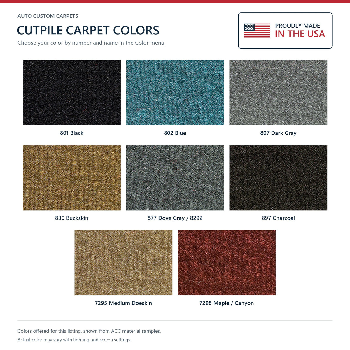 1974 GMC C15/C1500 Suburban Kick Panel Inserts w/o Cardboard Cutpile Replacement Carpet Kit - 4-Piece - product details image
