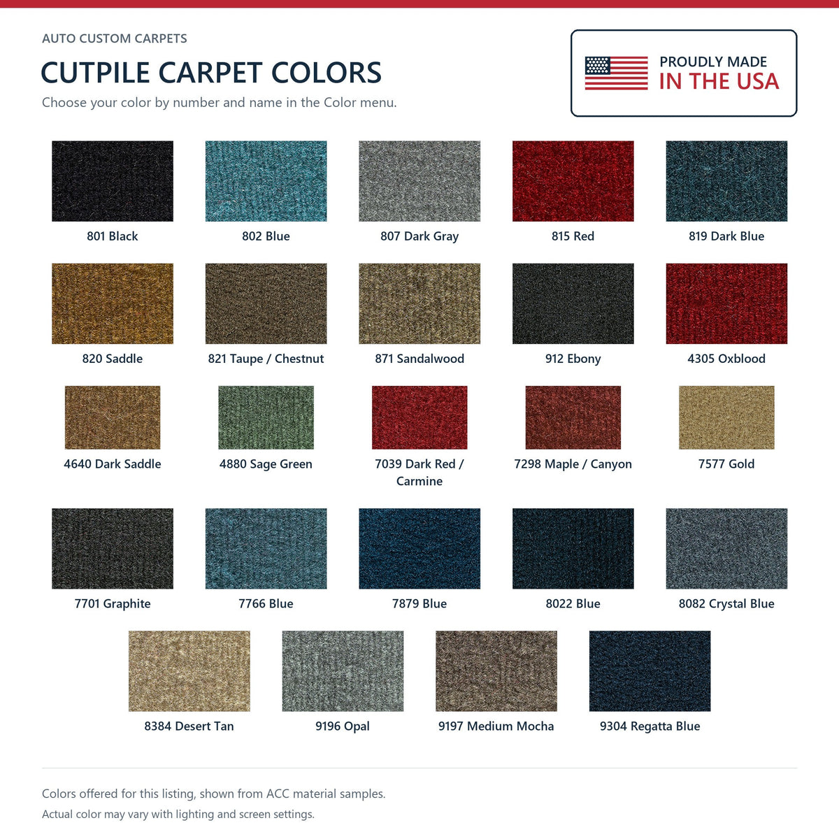 1980-1996 Ford Bronco Cargo Area Cutpile Molded Replacement Carpet Kit - 3-Piece - product details image 7