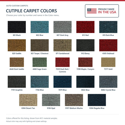 1980-1996 Ford Bronco Cargo Area Cutpile Molded Replacement Carpet Kit - 3-Piece - product details image 7