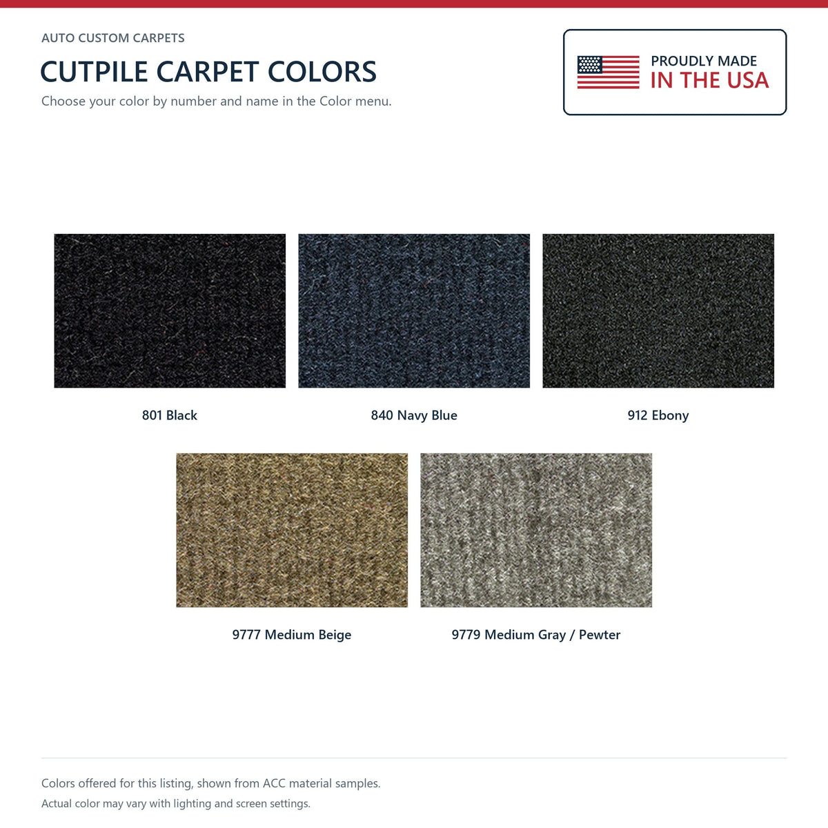 2000 Chevrolet Tahoe Limited Kick Panel Inserts w/o Cardboard Cutpile Replacement Carpet Kit - 2-Piece - product details imag