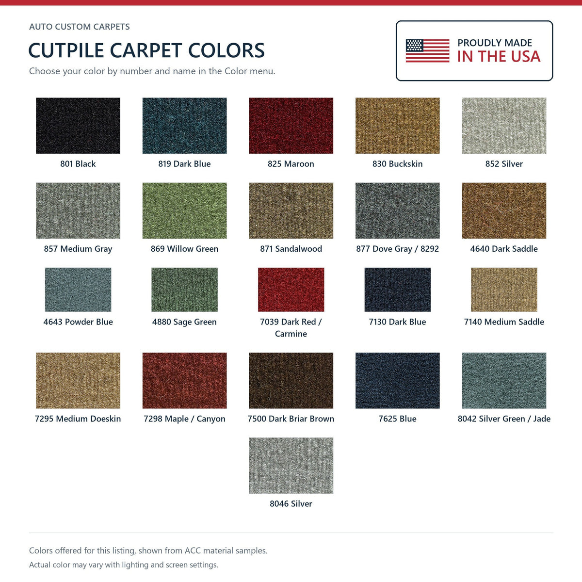 1977-1985 Buick LeSabre 4DR Rear Wheel Drive Cutpile Molded Replacement Carpet Kit - 1-Piece - product details image 9