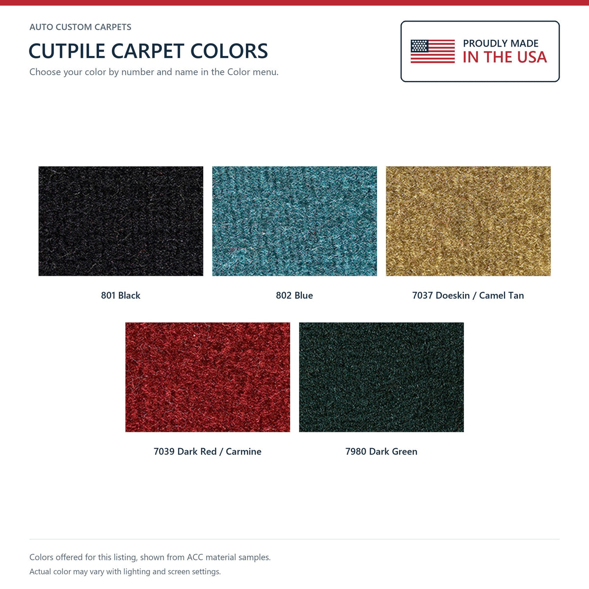 1978 GMC G15 Van Pass Area Cutpile Molded Replacement Carpet Kit - 1-Piece - product details image 9