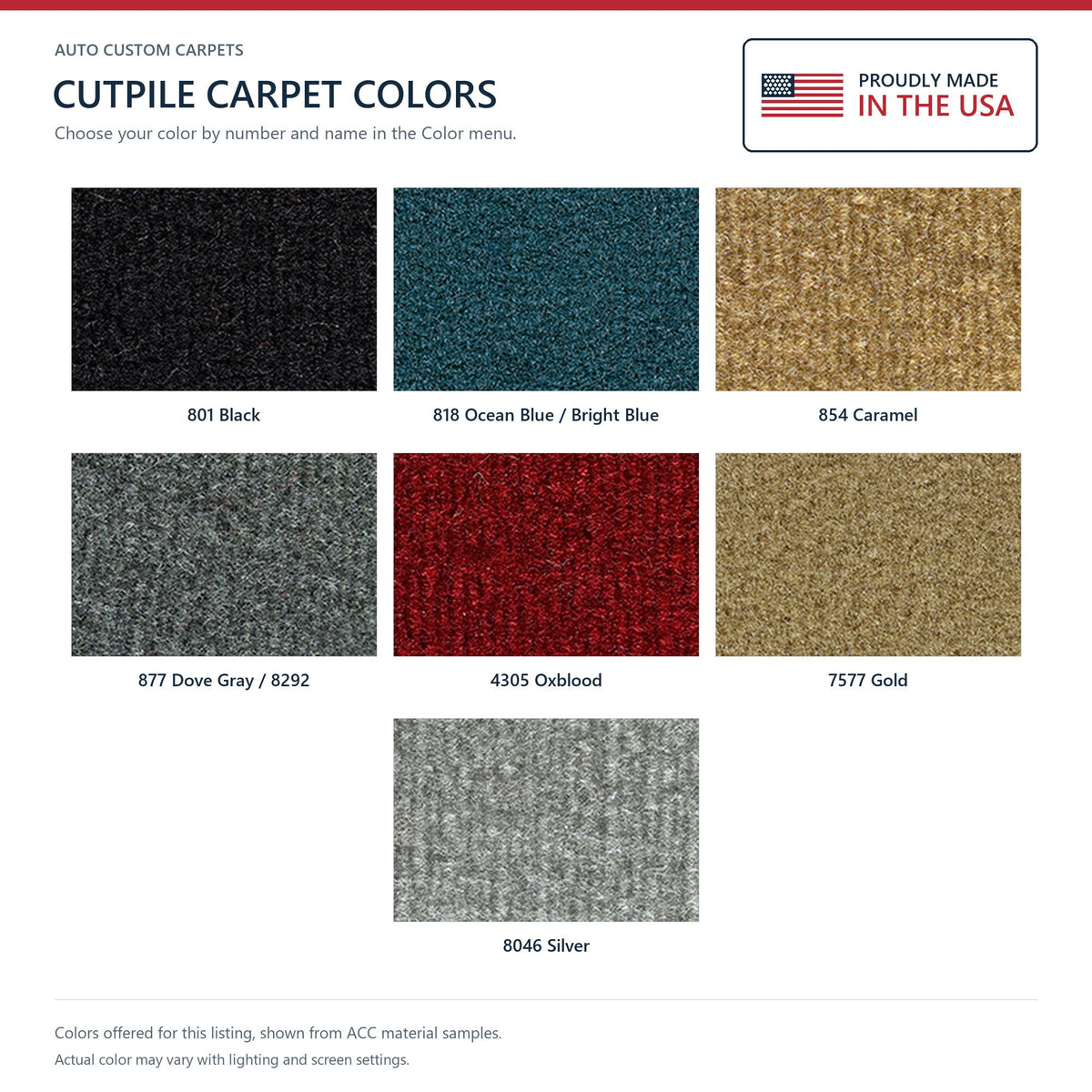 1986 Dodge D350 Door Panel Inserts with Cardboard Cutpile Replacement Carpet Kit - 2-Piece - product details image 5