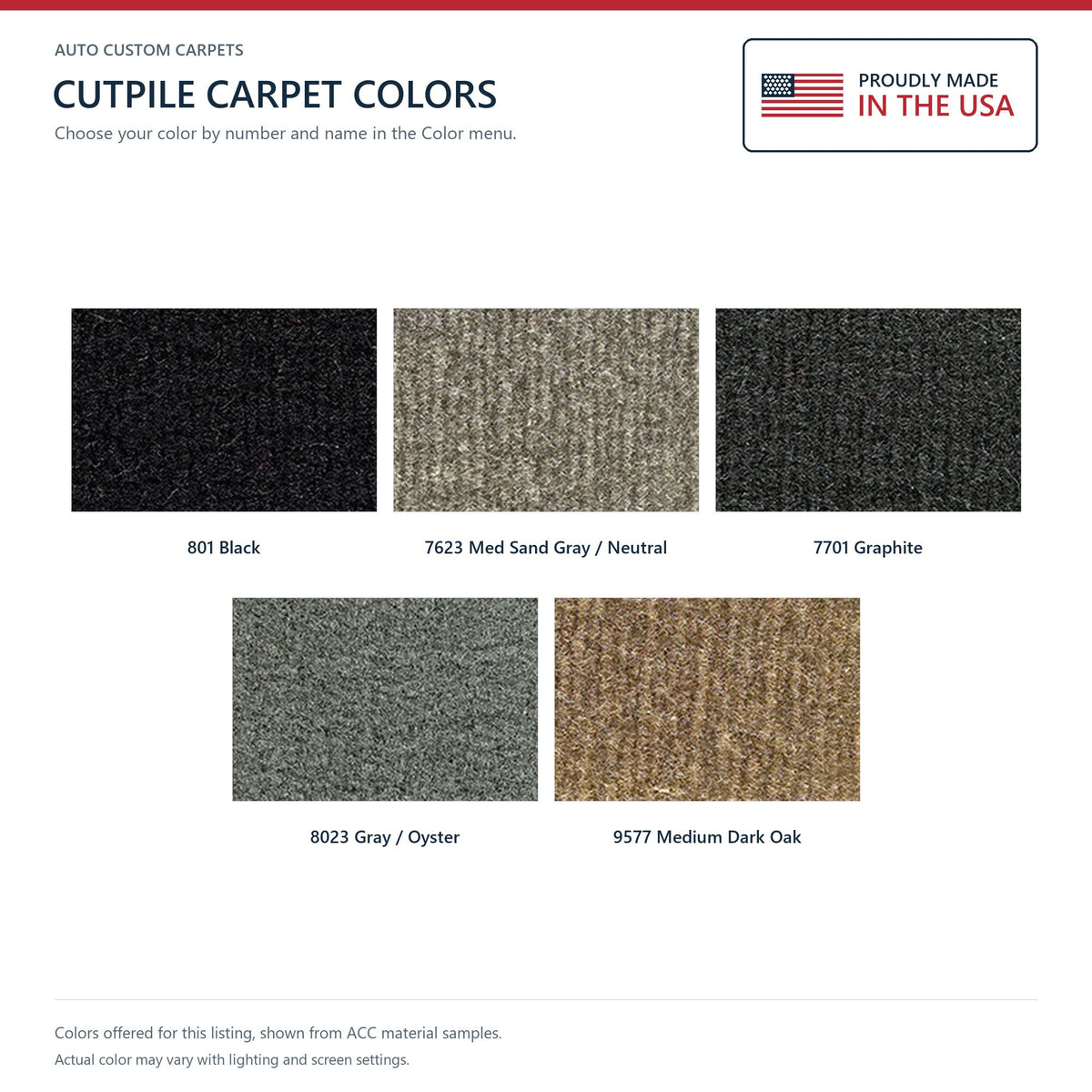 1997-1999 Oldsmobile Cutlass 2DR/4DR Cutpile Molded Replacement Carpet Kit - 1-Piece - product details image 9
