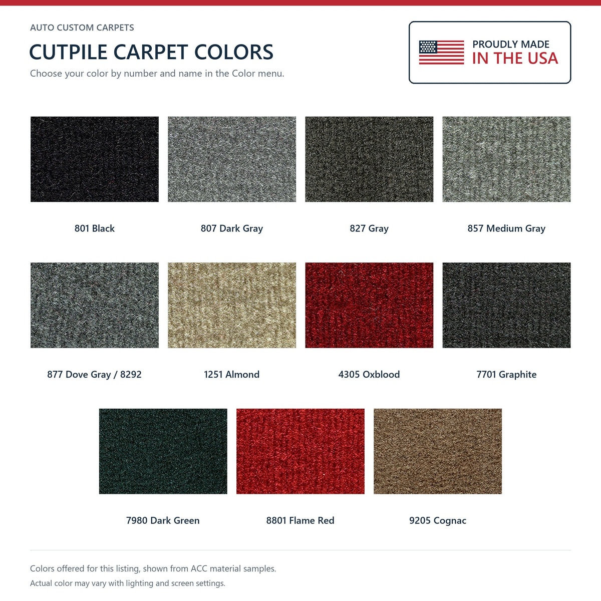 1987-1995 Jeep Wrangler with Rocker Panels Complete Cutpile Molded Replacement Carpet Kit - 13-Piece - product details image 