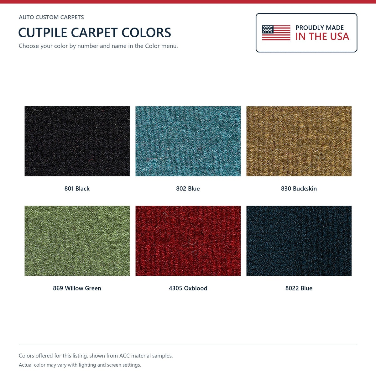 1974-1975 Buick Apollo 2DR Auto Cutpile Molded Replacement Carpet Kit - 2-Piece - product details image 9