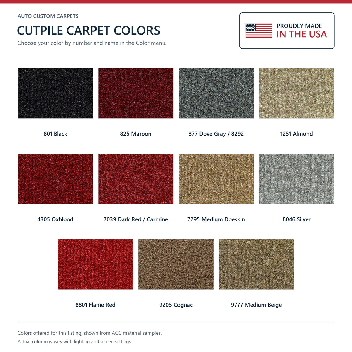 1985-1992 Chevrolet Camaro Pass Area without Console Cutpile Molded Replacement Carpet Kit - 1-Piece - product details image 