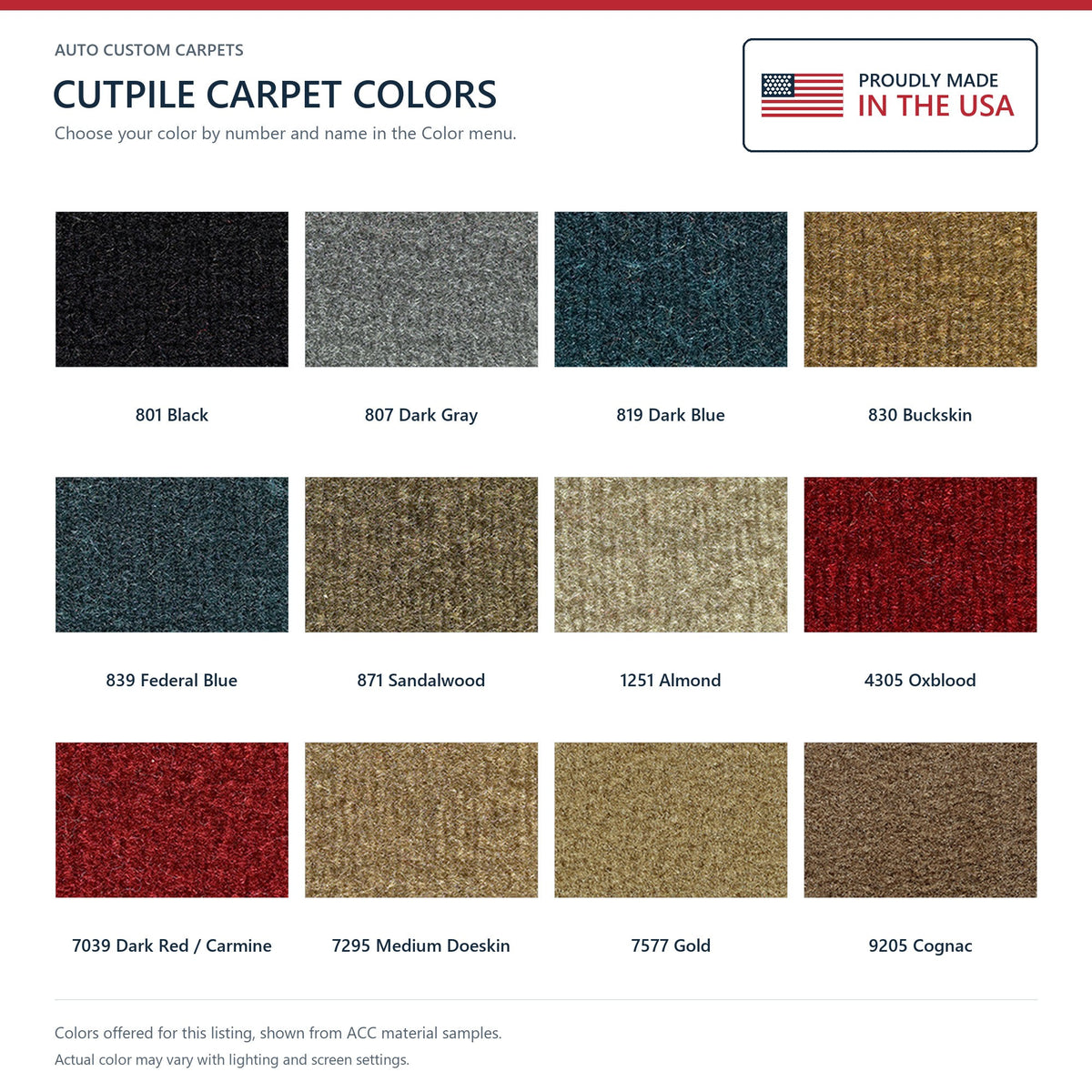 1985-1990 Jeep Cherokee Pioneer 4DR Complete Cutpile Molded Replacement Carpet Kit - 2-Piece - product details image 9