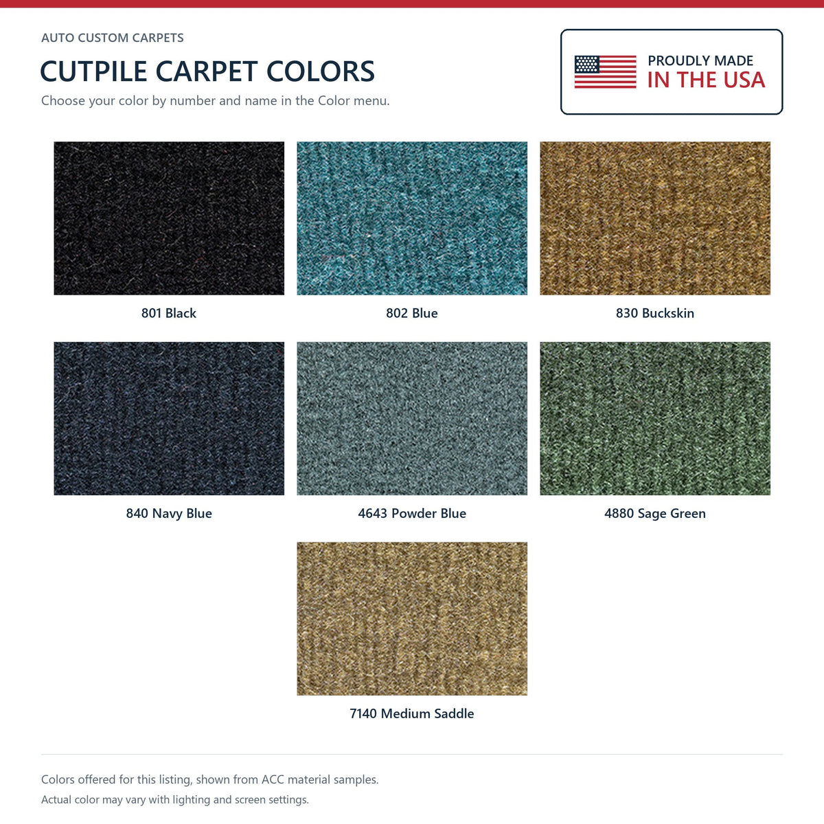 1976 Buick Regal 4DR Cutpile Molded Replacement Carpet Kit - 2-Piece - product details image 9