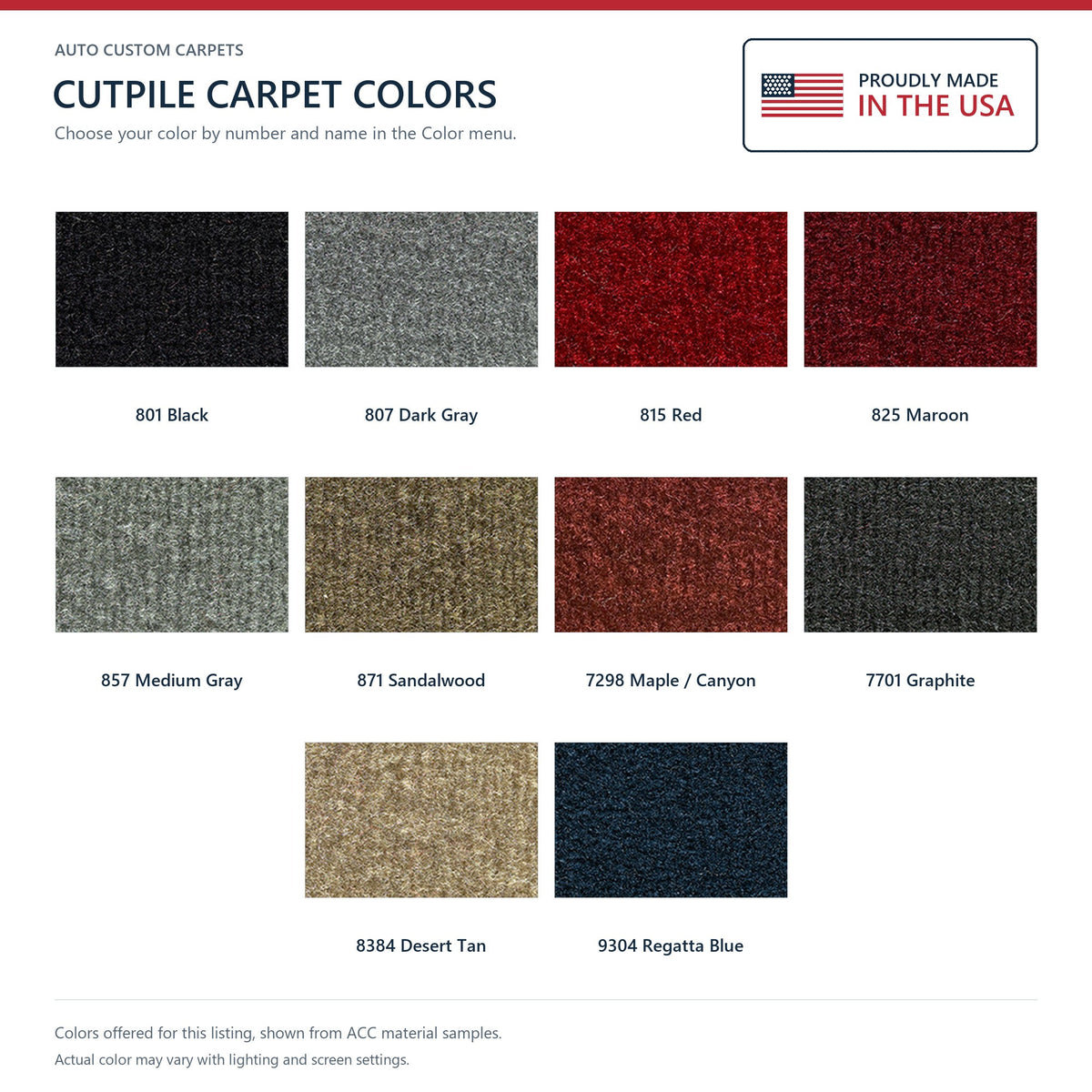 1983-1986 Ford Mustang Hatchback Cargo Area Cutpile Replacement Carpet Kit - 3-Piece - product details image 7