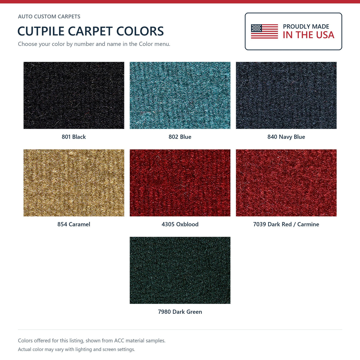 1979-1982 Dodge D50 Reg Cab 4WD Cutpile Molded Replacement Carpet Kit - 1-Piece - product details image 9