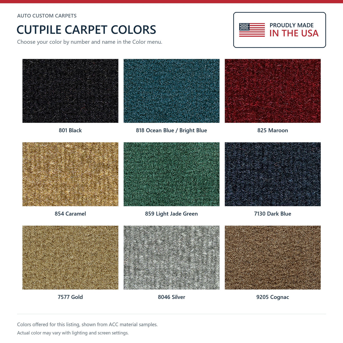 1975-1979 Chrysler Cordoba 2DR Auto Cutpile Molded Replacement Carpet Kit - 2-Piece - product details image 9